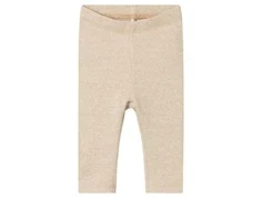Name It leggings glided beige med glimmer
